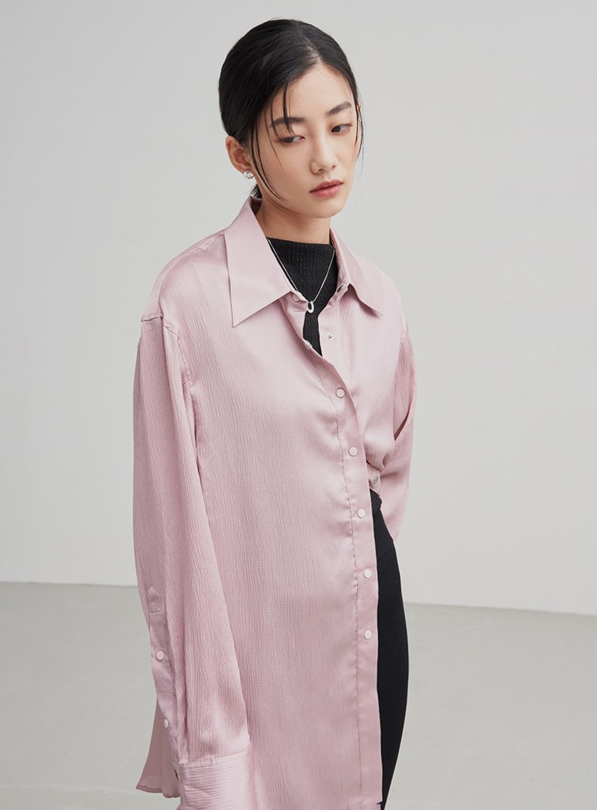 肌理感率性長袖襯衫