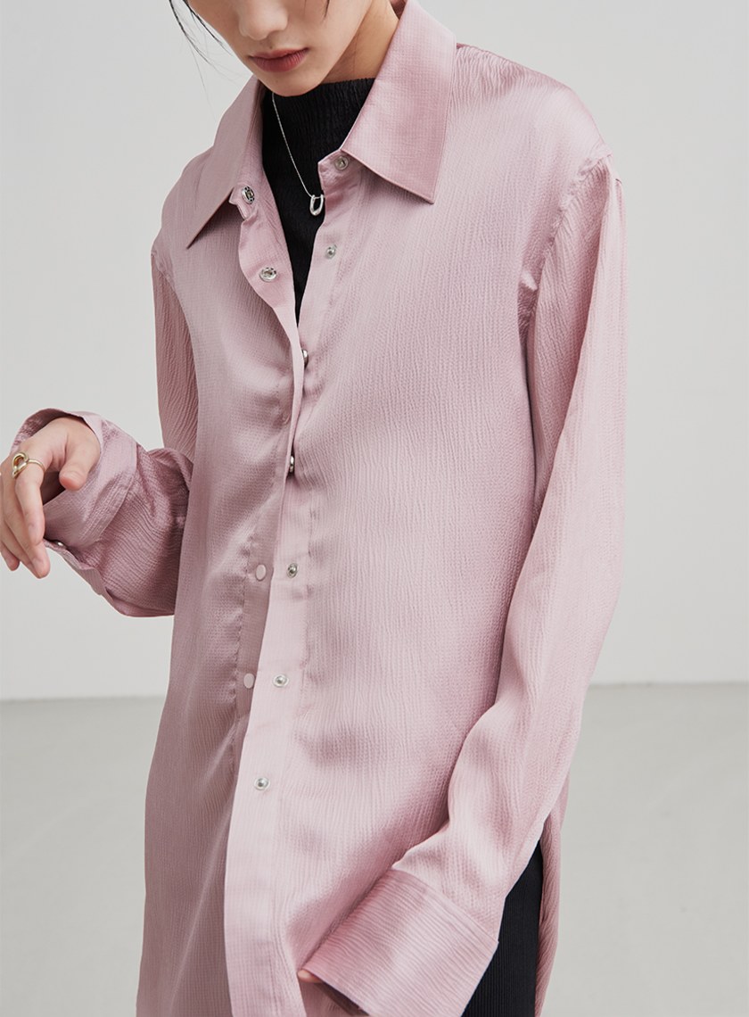 肌理感率性長袖襯衫