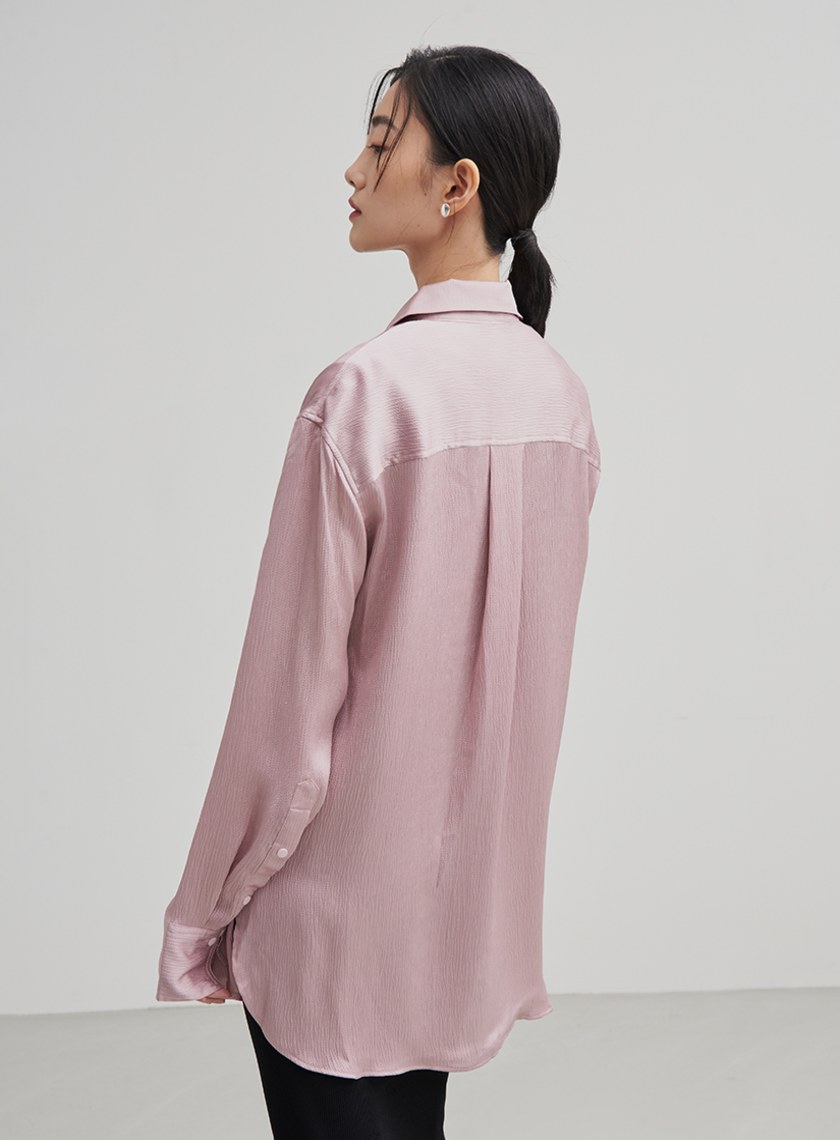 肌理感率性長袖襯衫