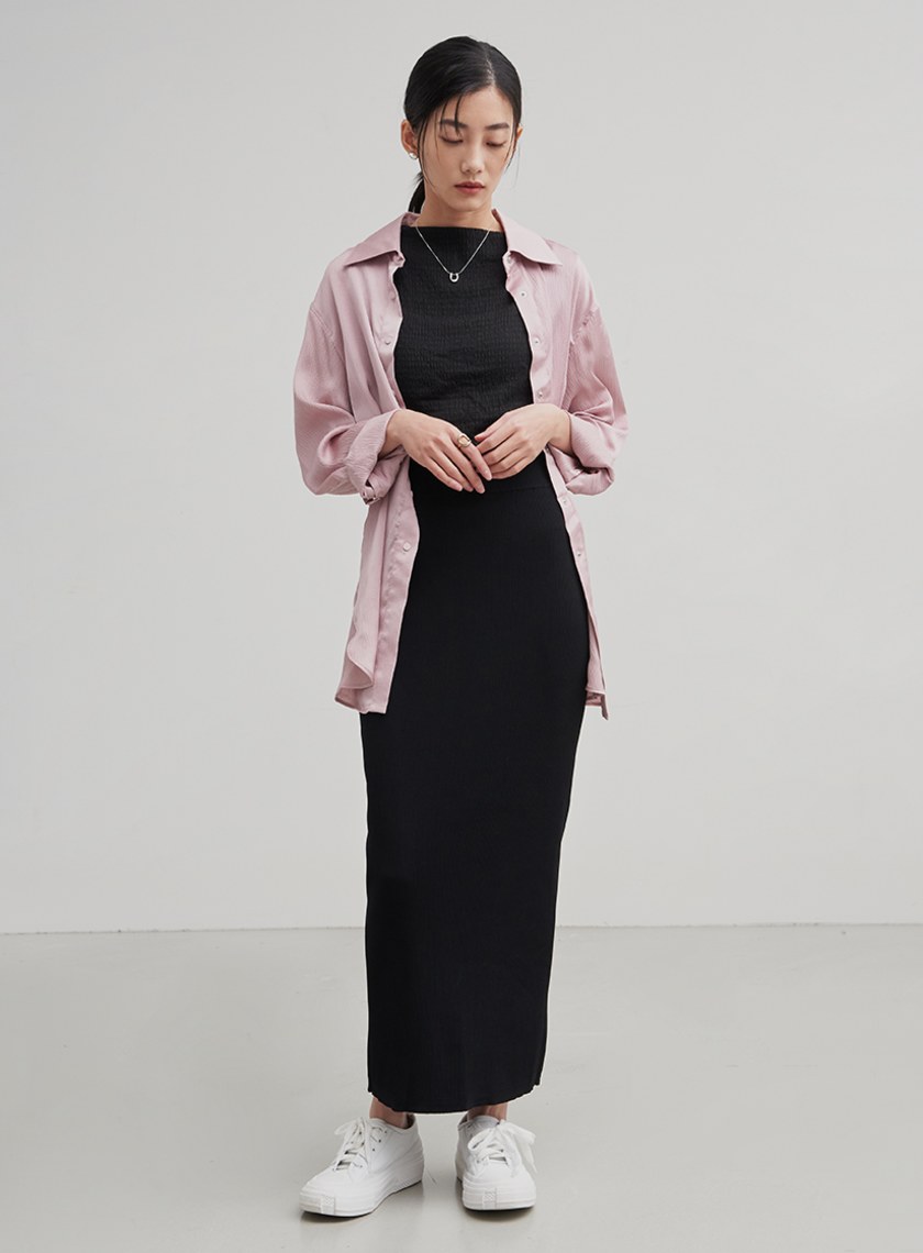 肌理感率性長袖襯衫