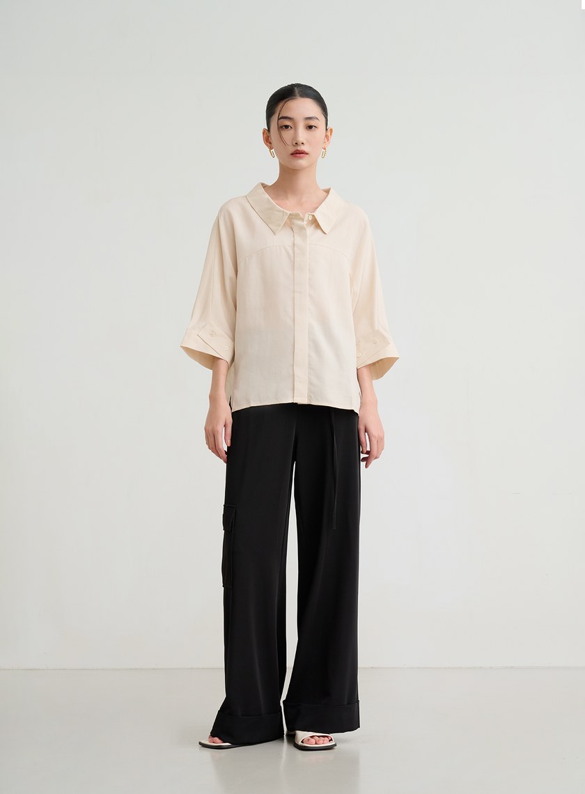 五分袖襯衫上衣