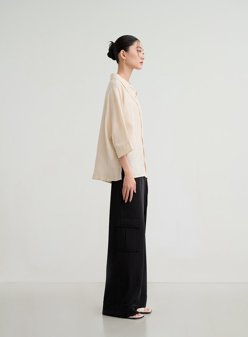 五分袖襯衫上衣