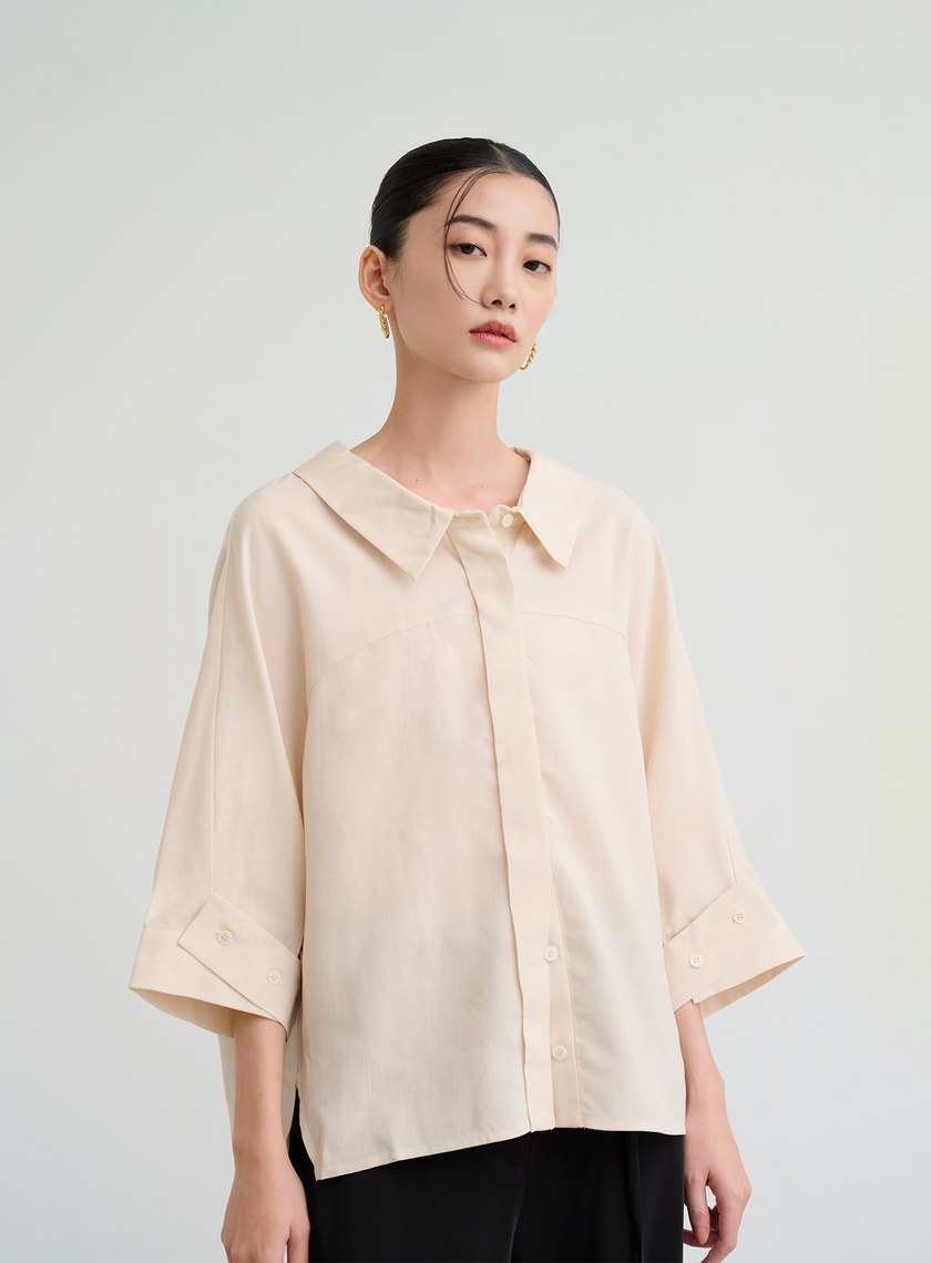 五分袖襯衫上衣