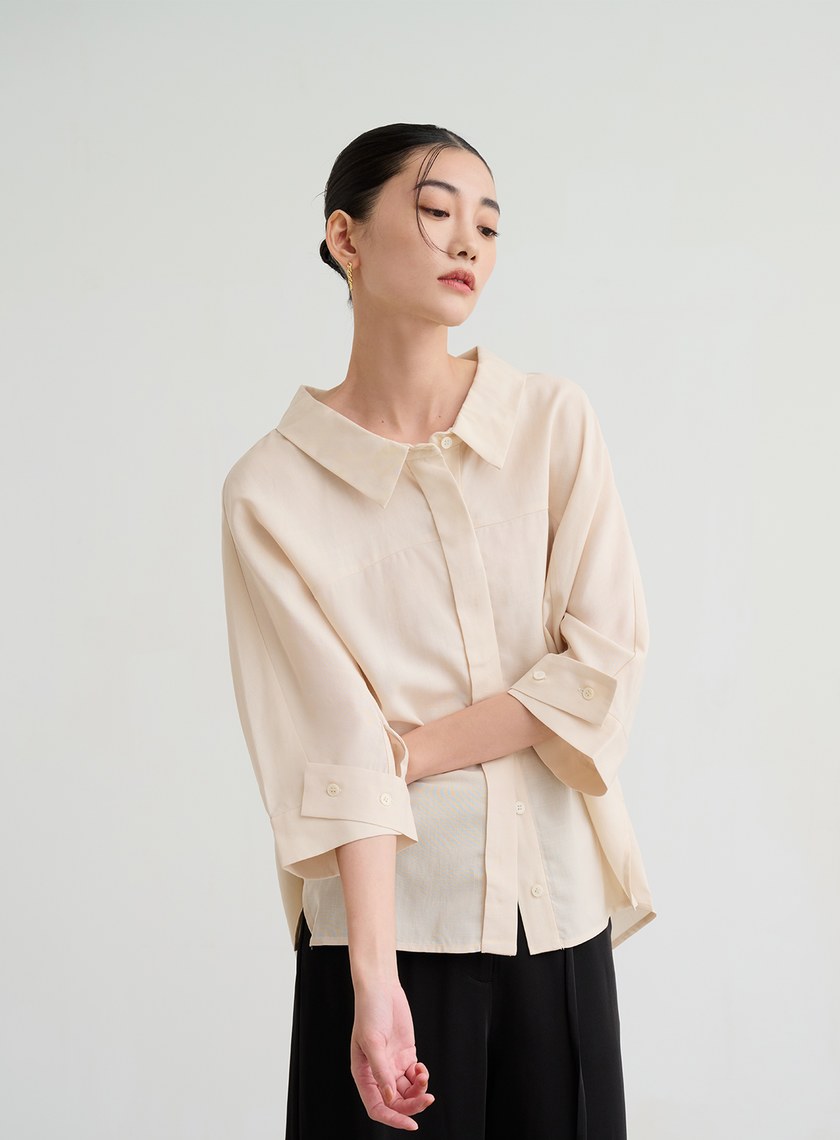五分袖襯衫上衣