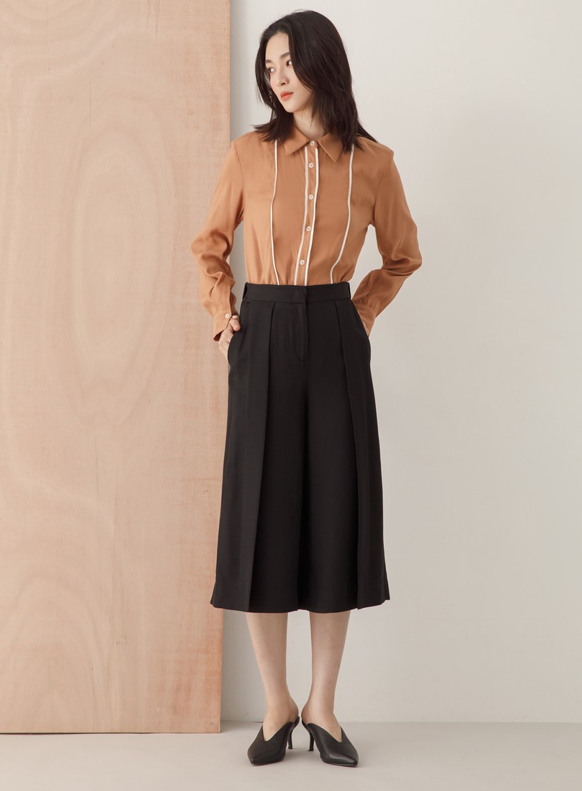 絲滑質感配色襯衫