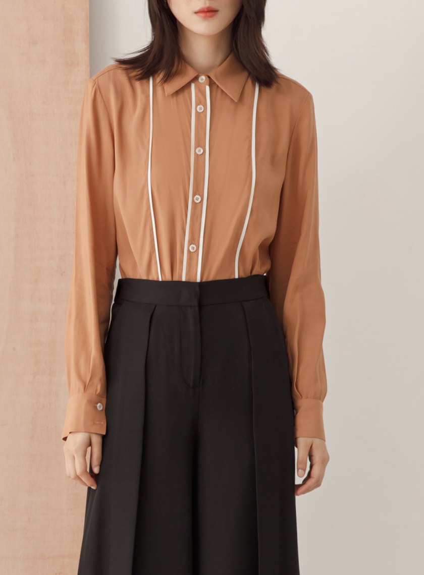 絲滑質感配色襯衫