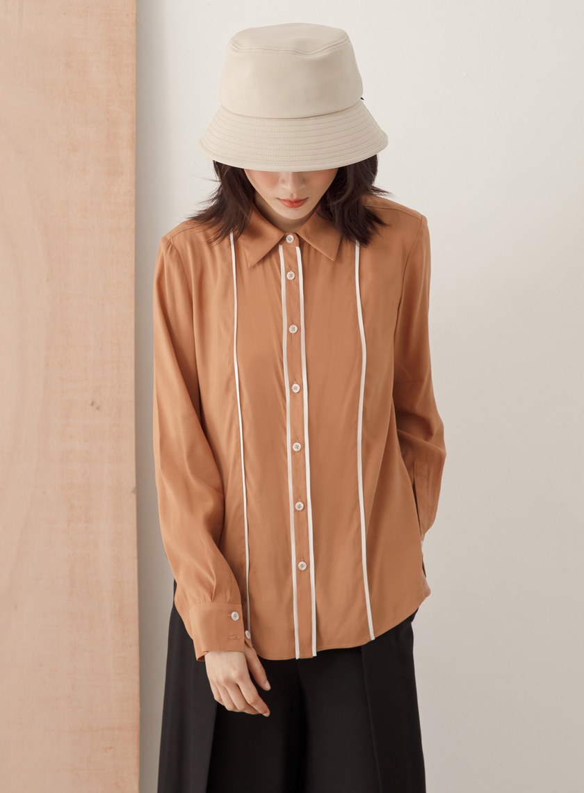 絲滑質感配色襯衫