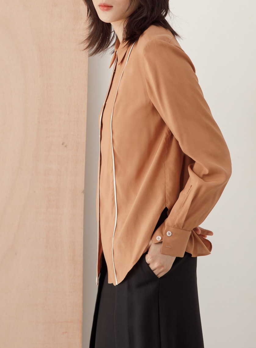 絲滑質感配色襯衫