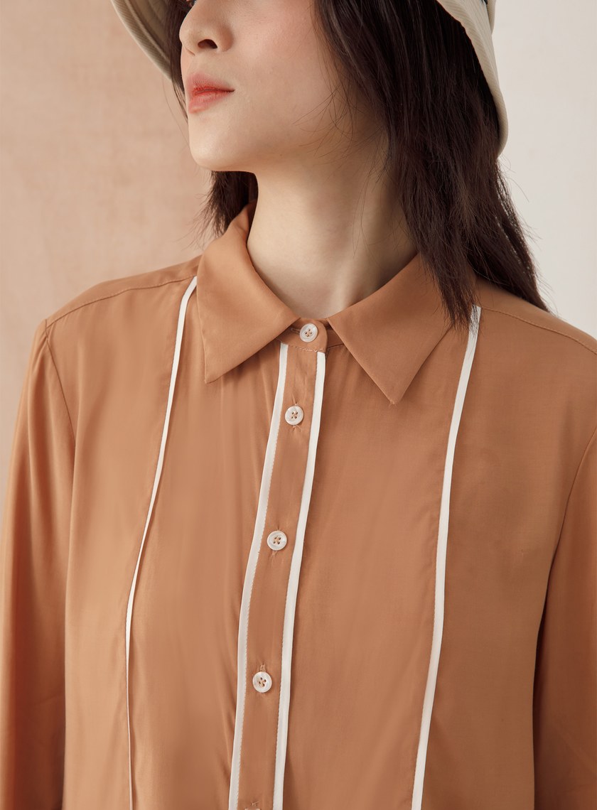 絲滑質感配色襯衫