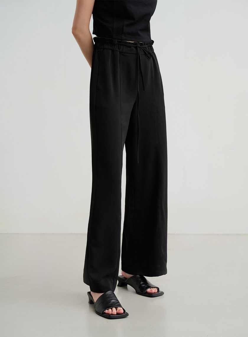 休閒鬆緊腰頭寬褲