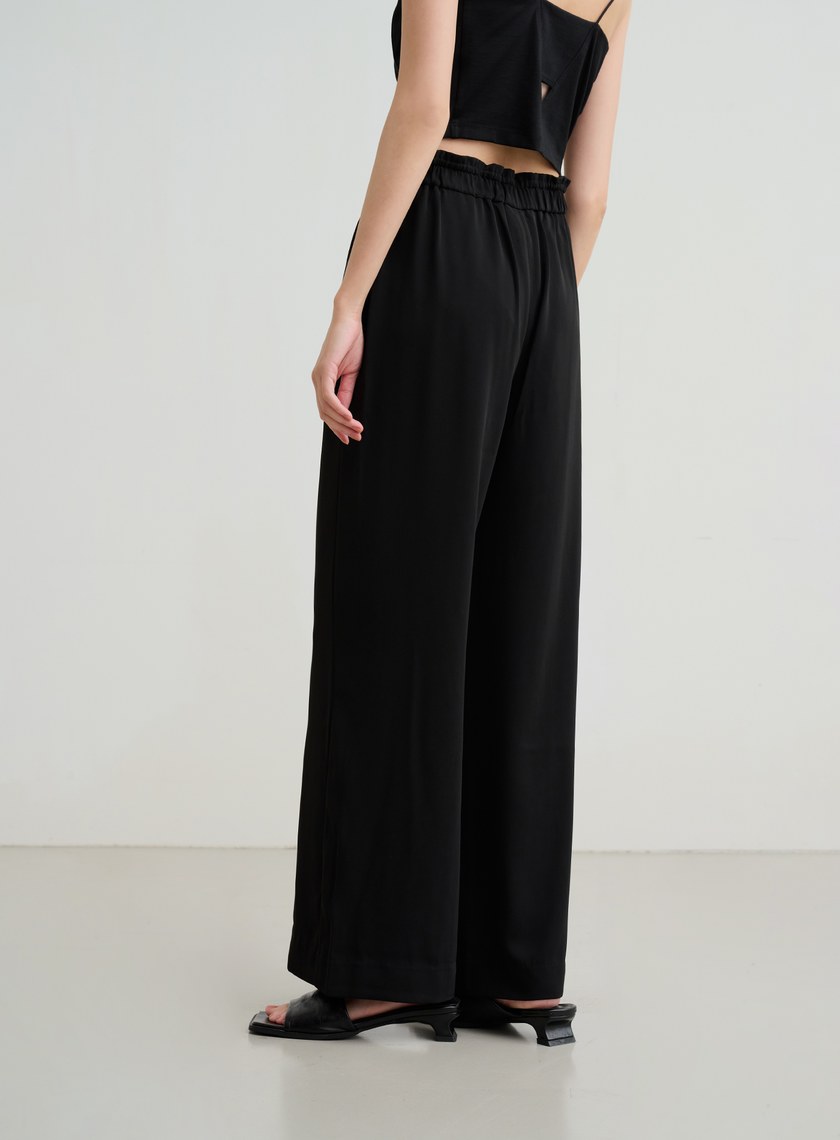 休閒鬆緊腰頭寬褲