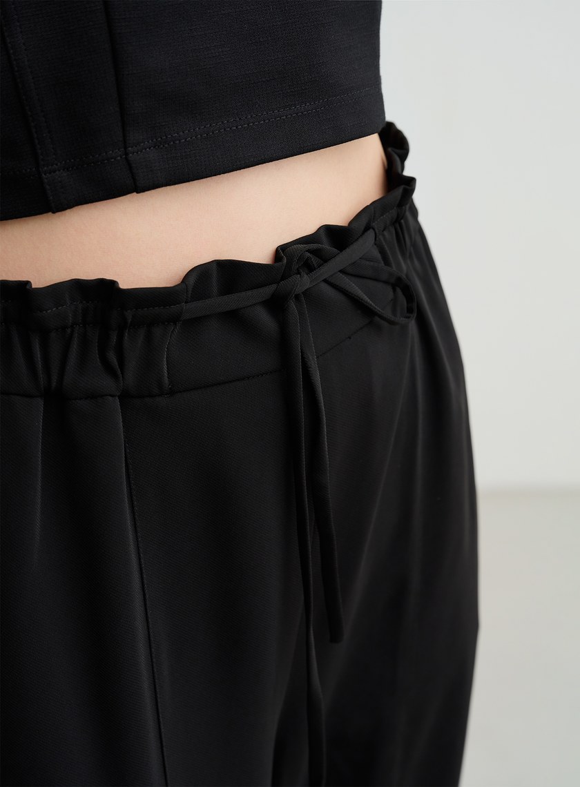 休閒鬆緊腰頭寬褲