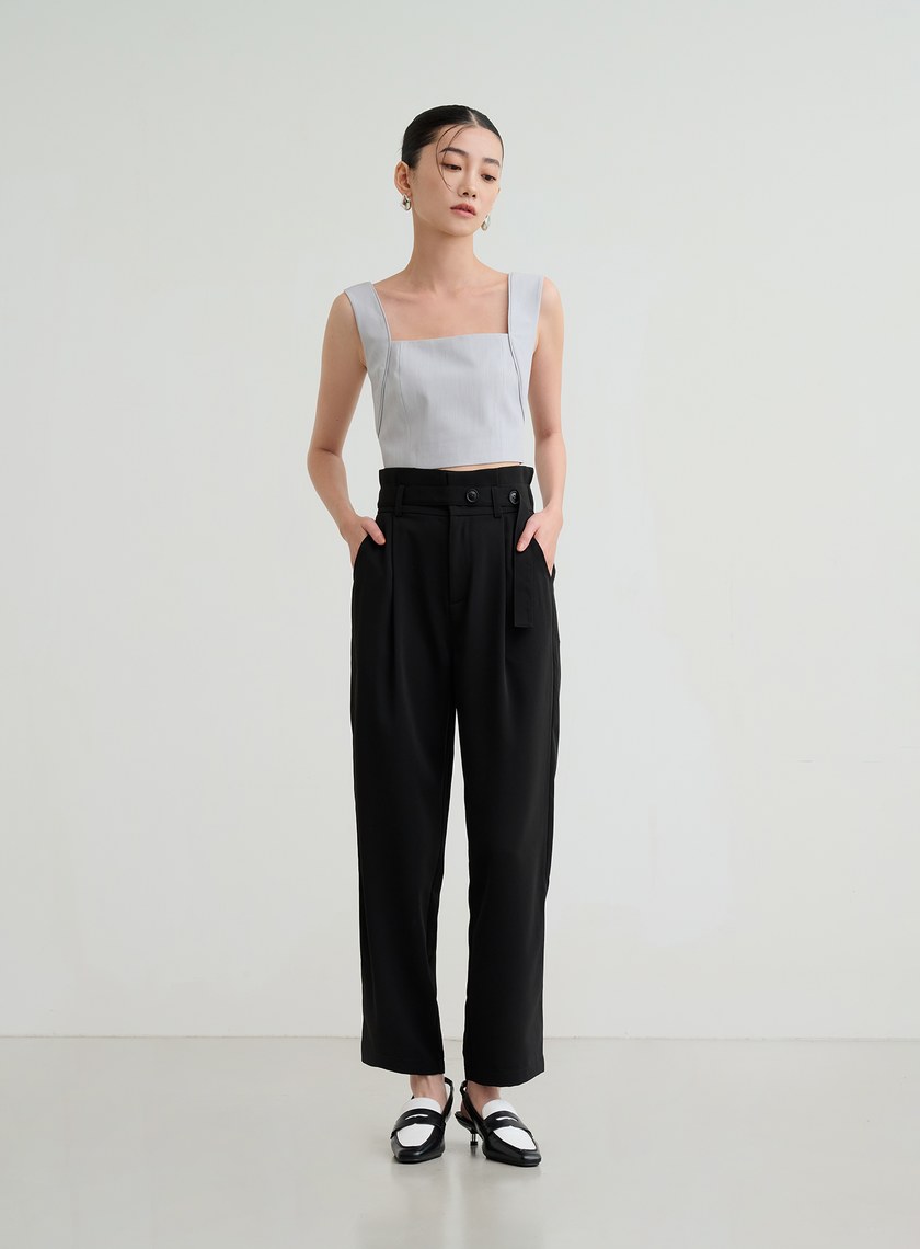 流暢感花苞西裝褲