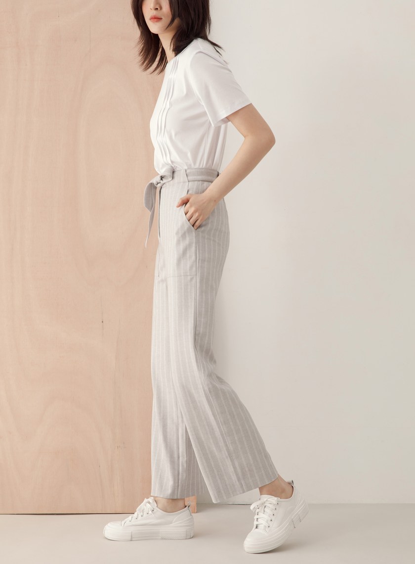 條紋貼袋直筒褲(兩色)