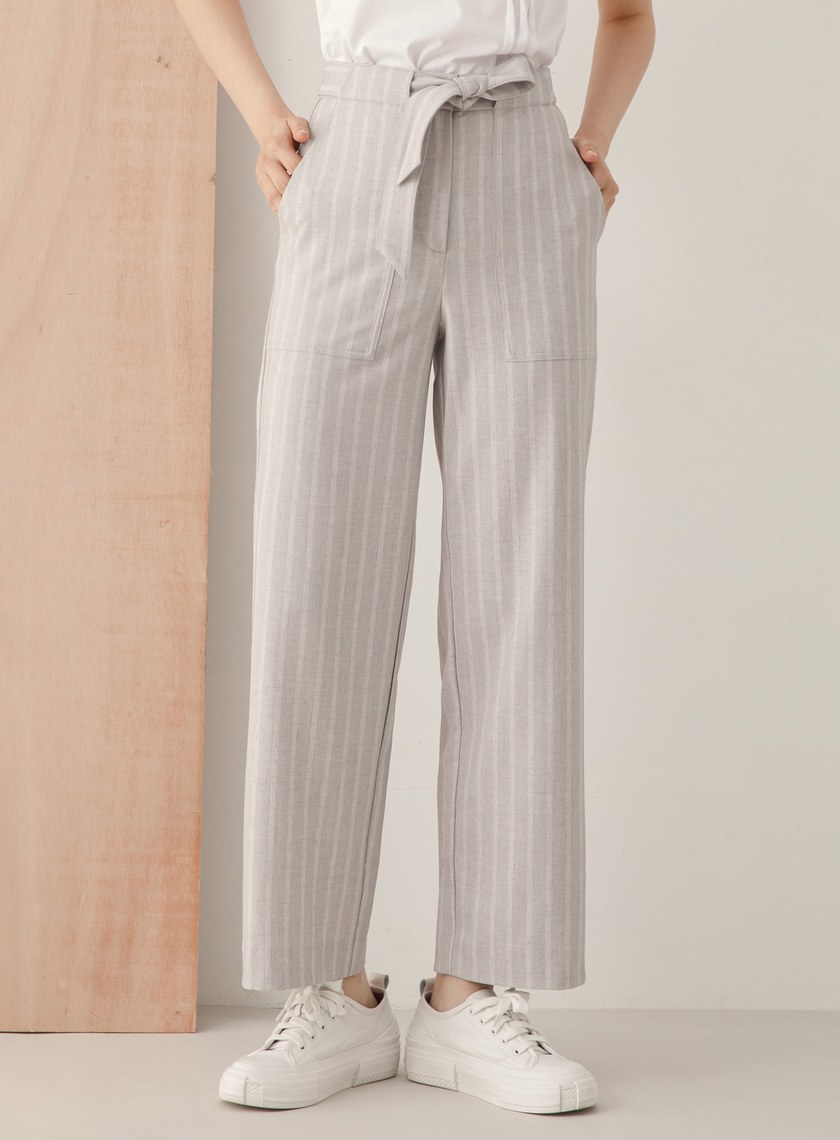 條紋貼袋直筒褲(兩色)