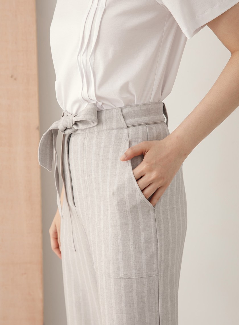 條紋貼袋直筒褲(兩色)