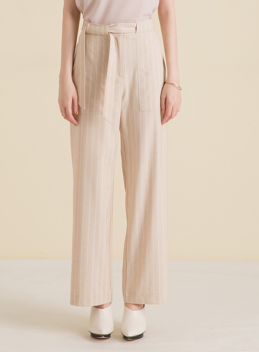 條紋貼袋直筒褲(兩色)