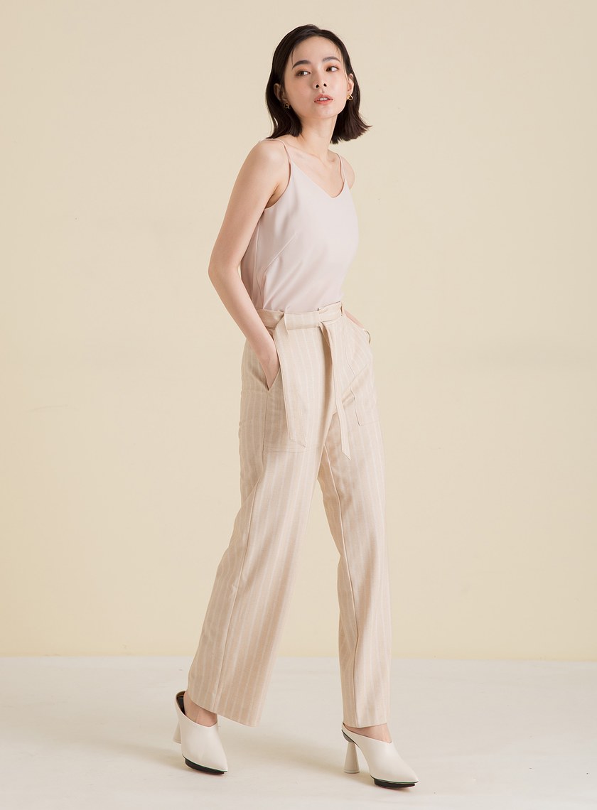 條紋貼袋直筒褲(兩色)