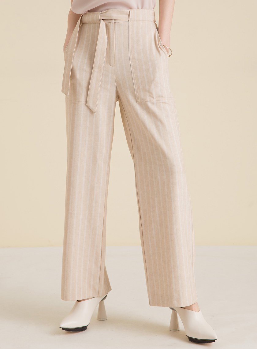 條紋貼袋直筒褲(兩色)
