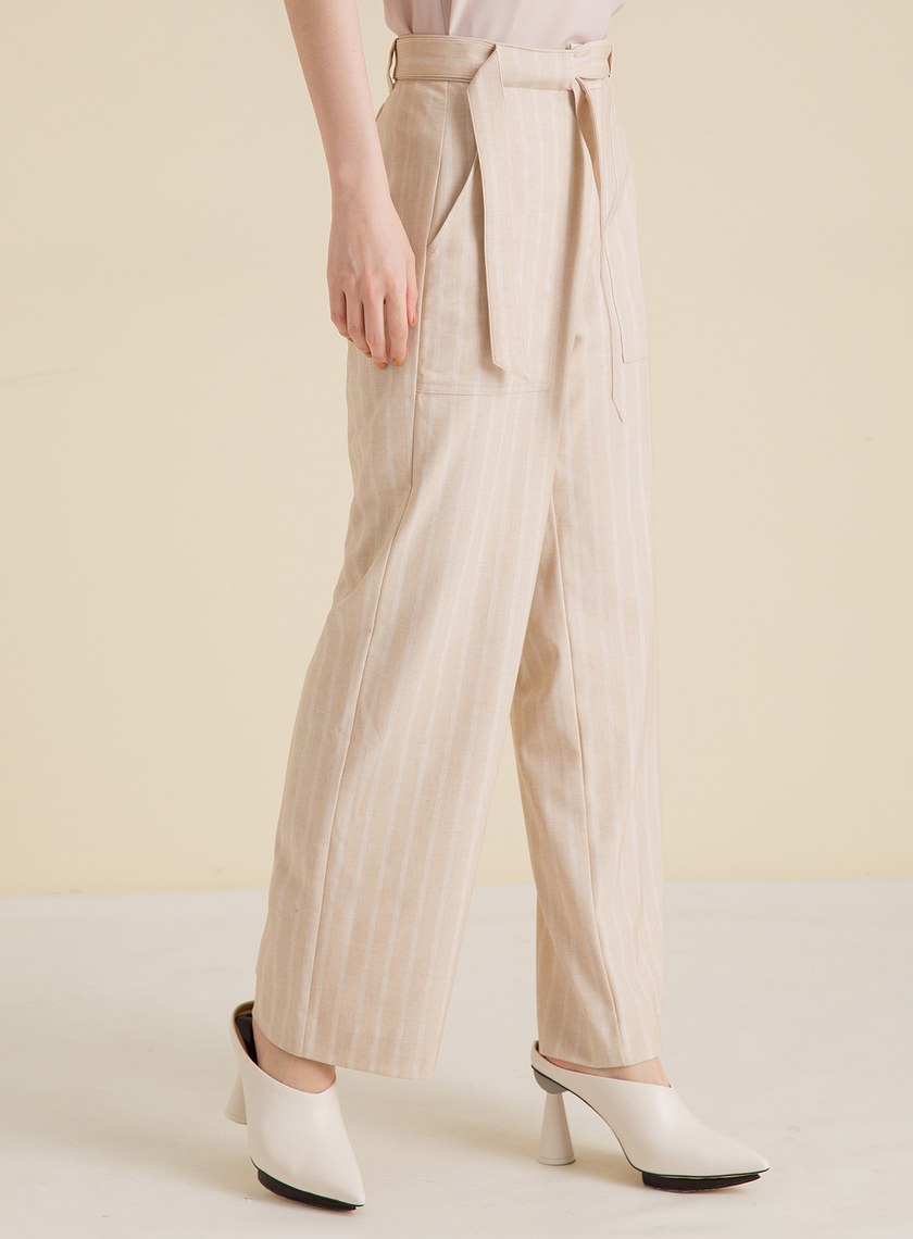 條紋貼袋直筒褲(兩色)