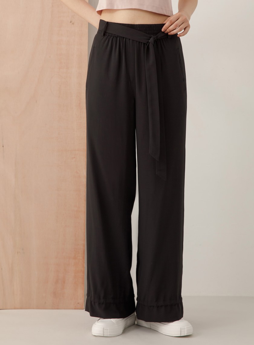 寬束口兩穿休閒直筒褲