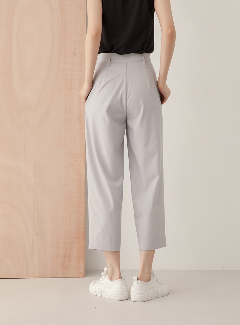 雙腰耳九分錐形褲