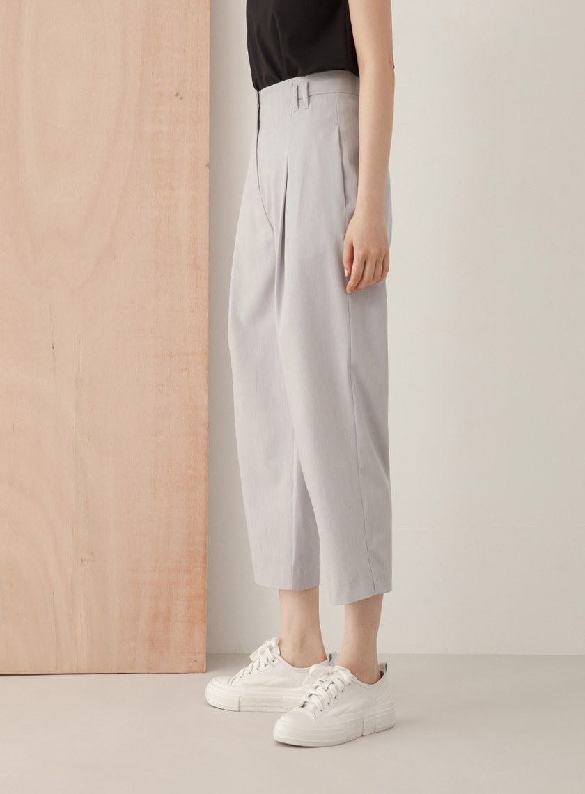 雙腰耳九分錐形褲