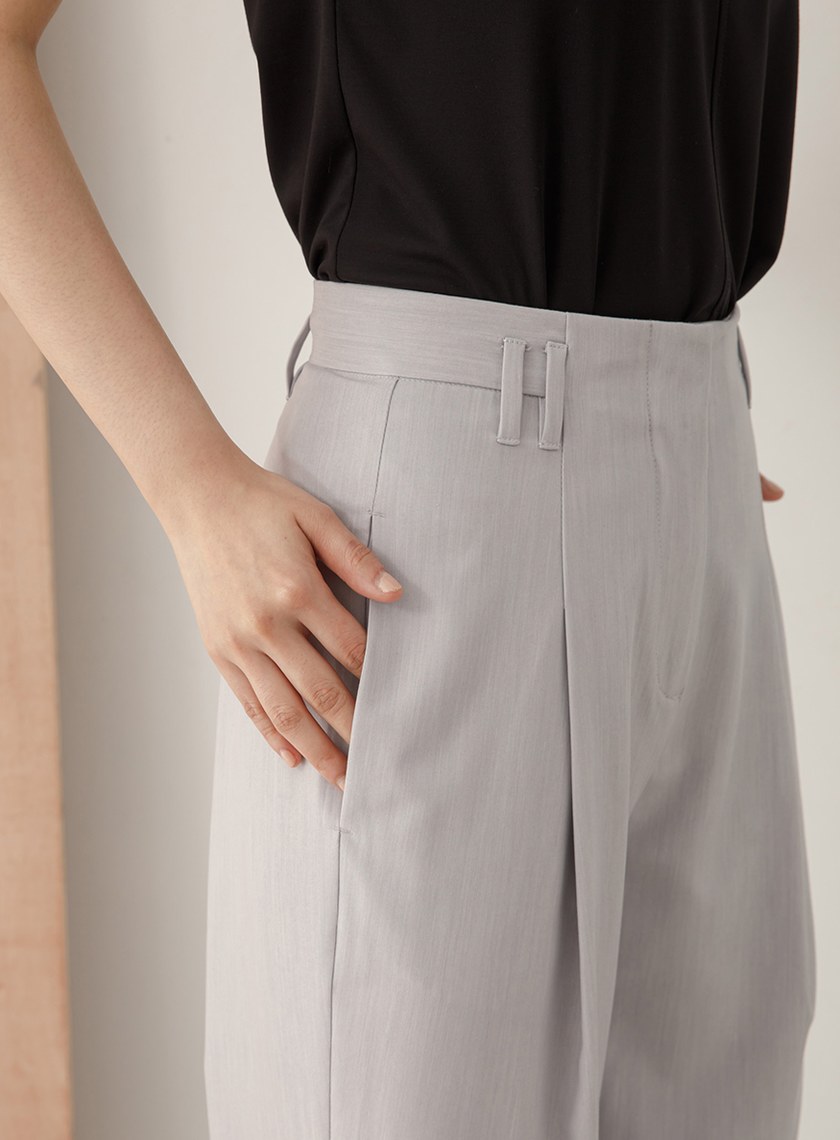 雙腰耳九分錐形褲