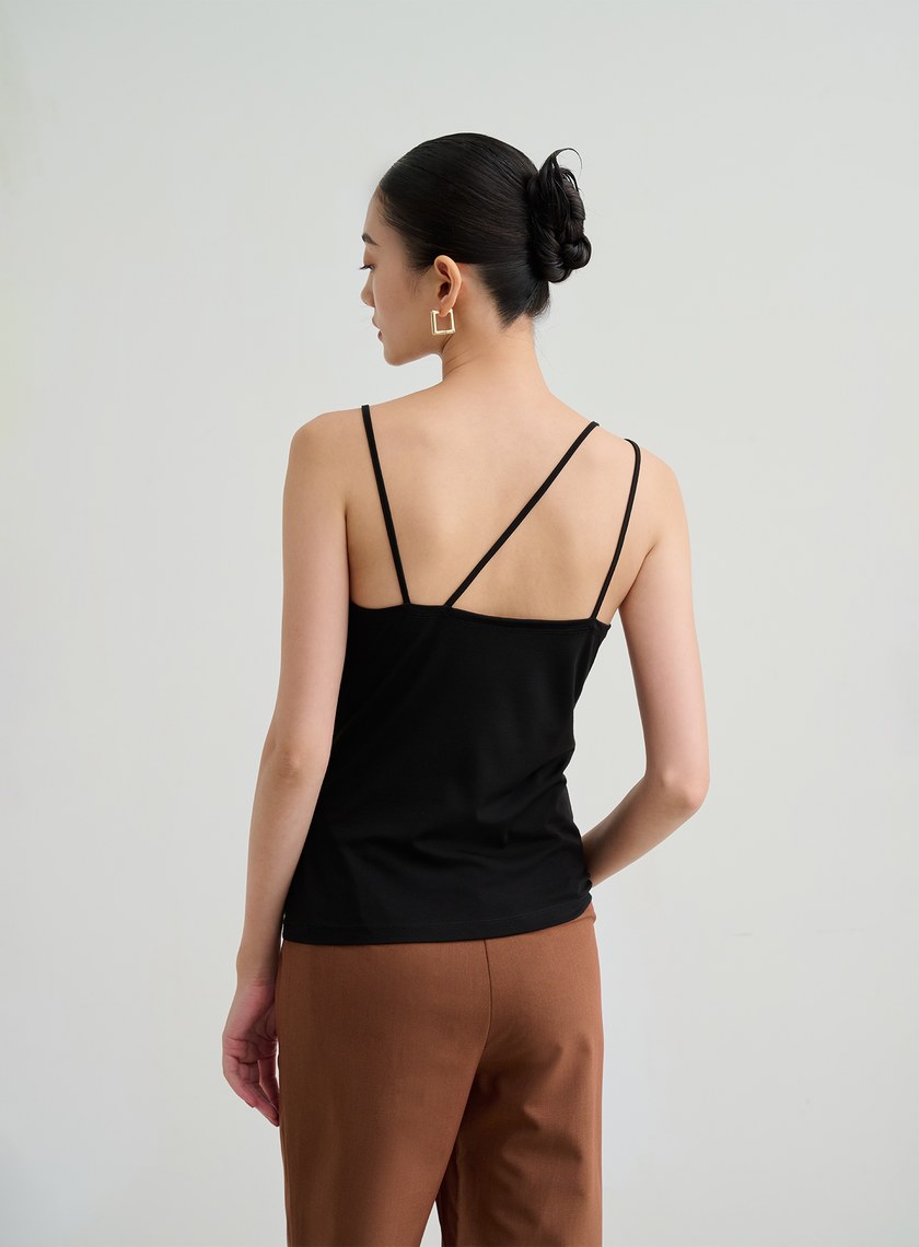 不對稱肩帶背心