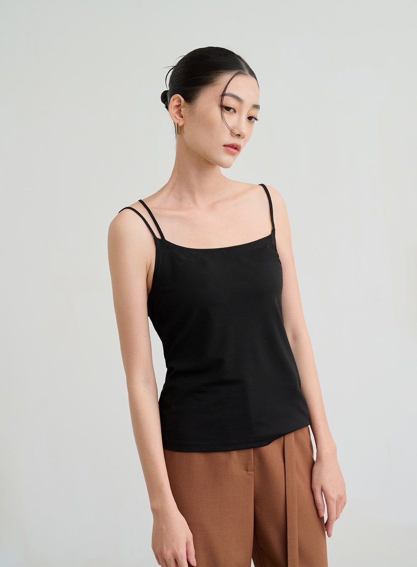 不對稱肩帶背心