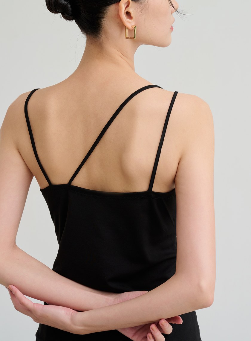 不對稱肩帶背心