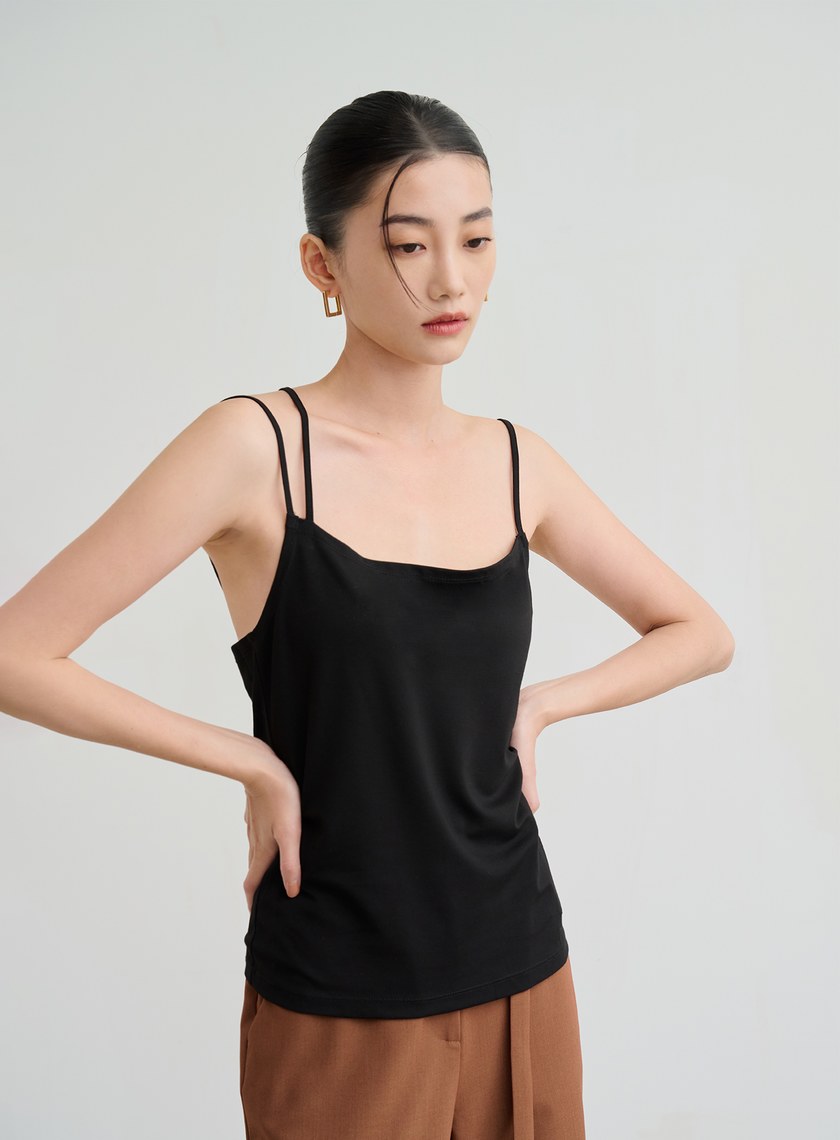 不對稱肩帶背心