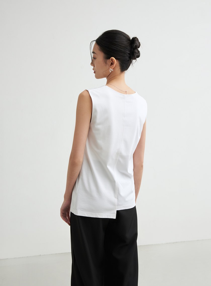 圓領刺繡無袖背心