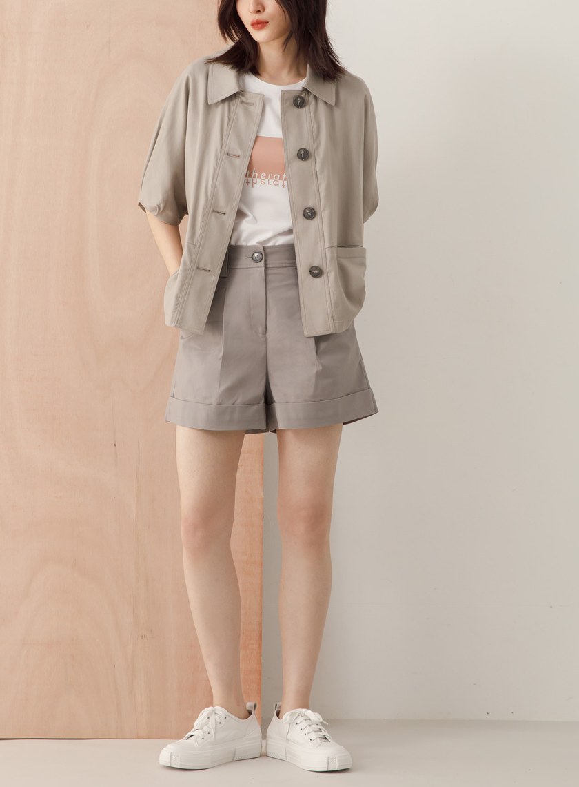 襯衫式寬袖上衣外套