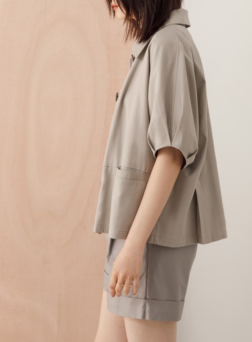 襯衫式寬袖上衣外套