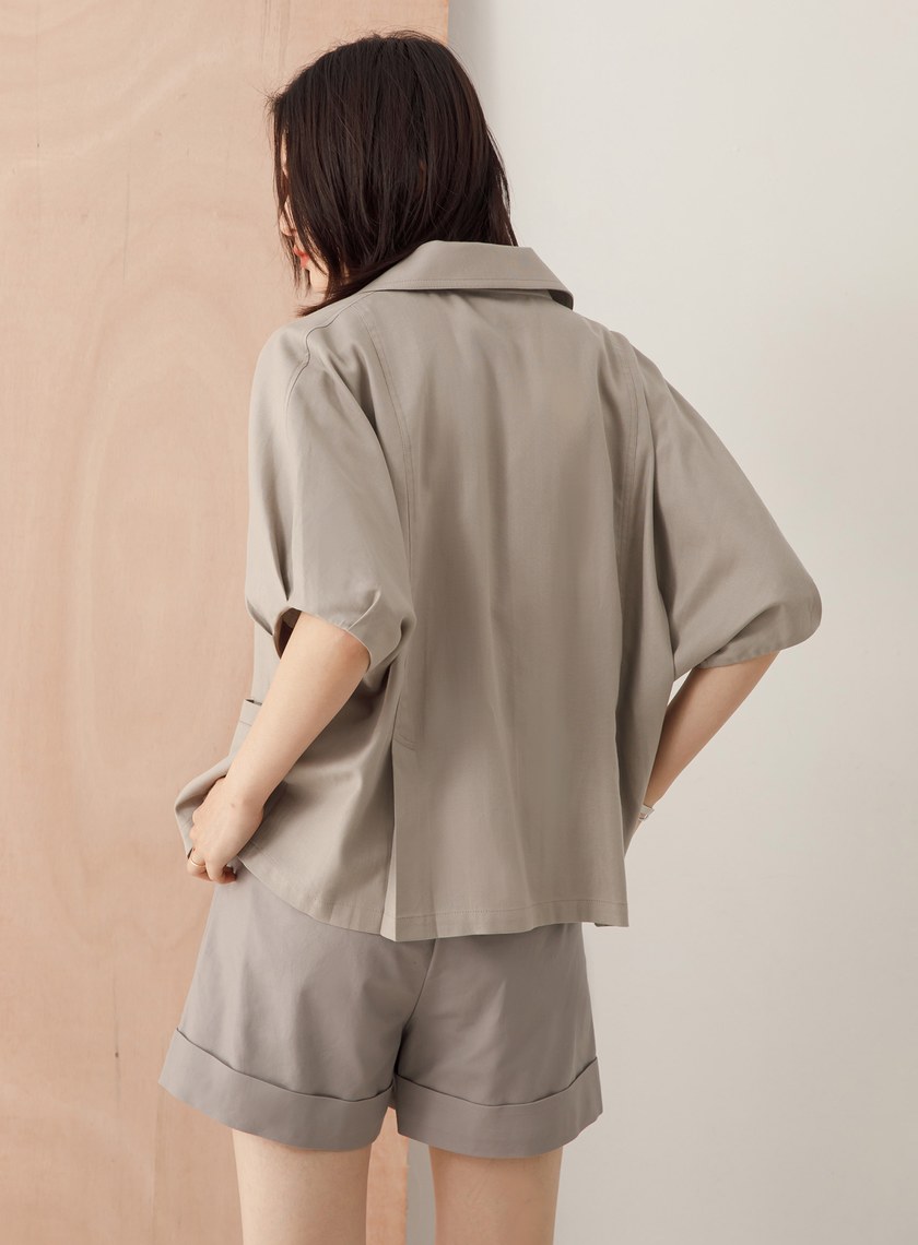 襯衫式寬袖上衣外套