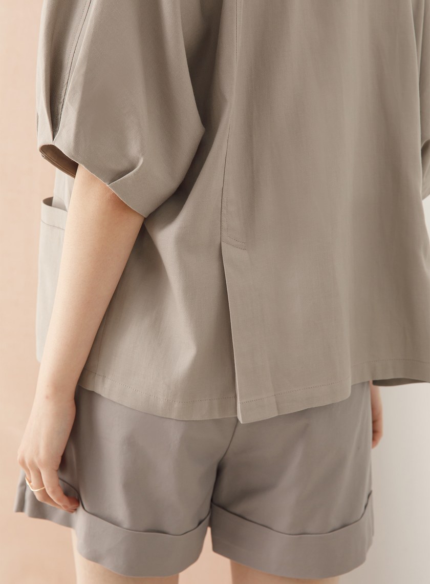 襯衫式寬袖上衣外套