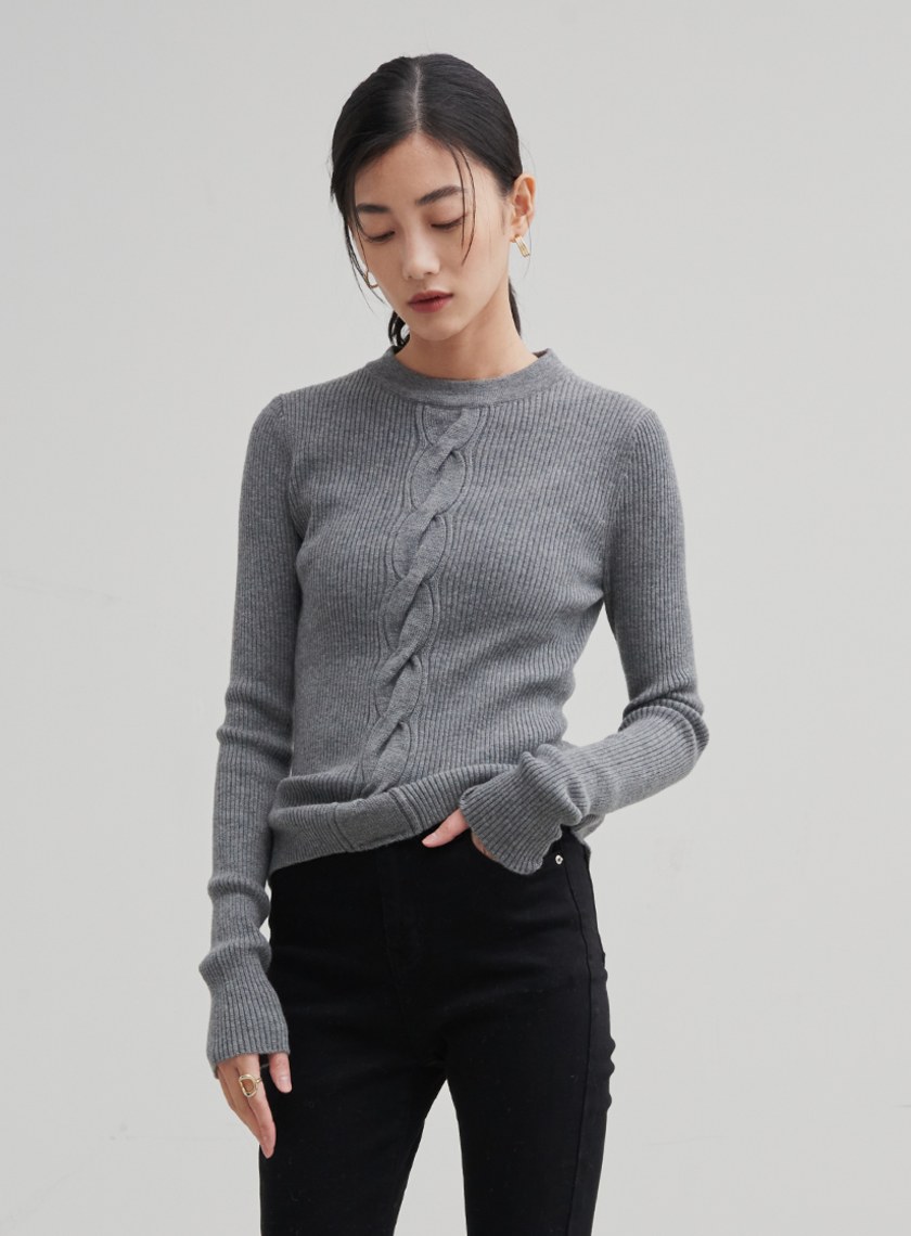 麻花編織針織上衣