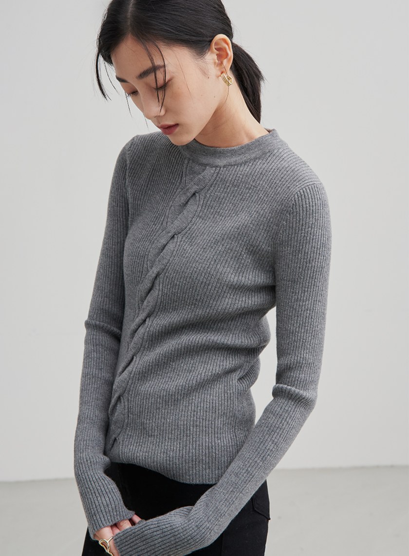 麻花編織針織上衣