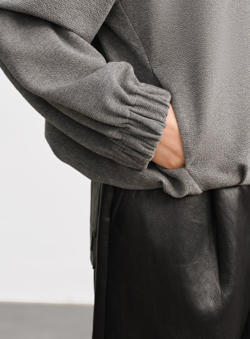 特殊紋理半拉鍊休閒衛衣