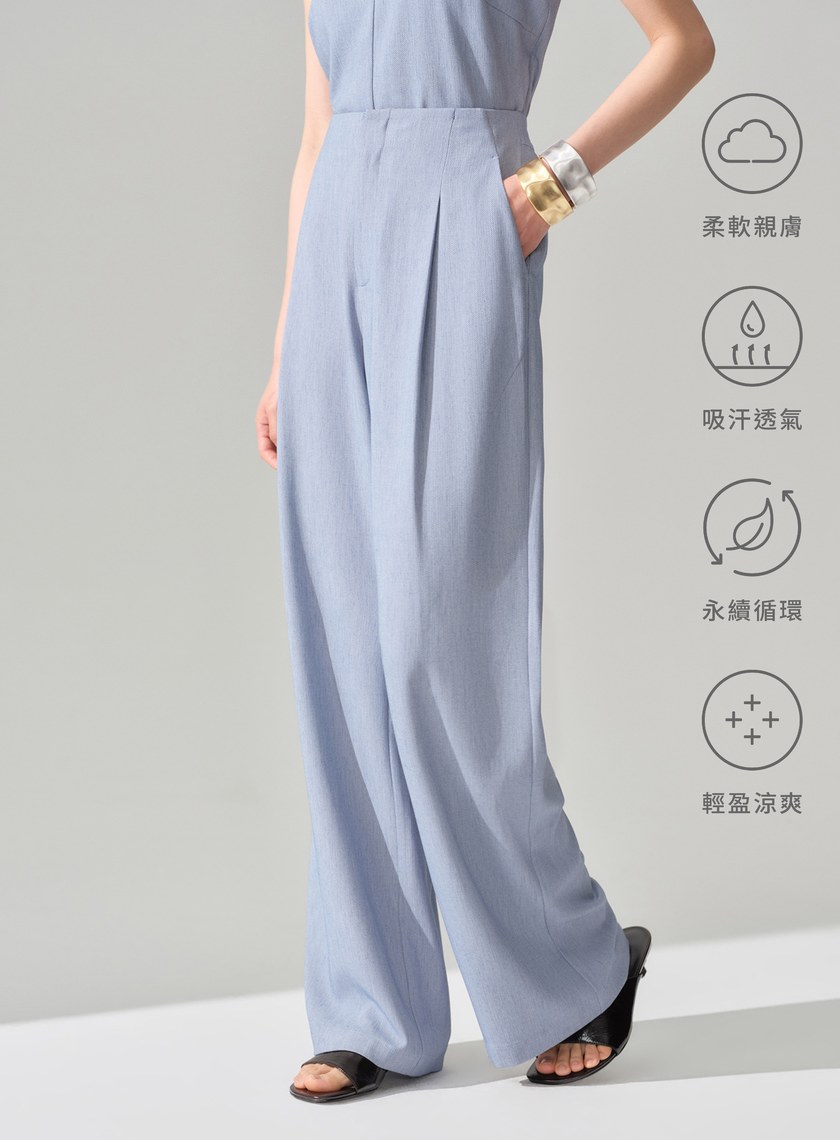 仿牛仔復古微喇叭休閒褲