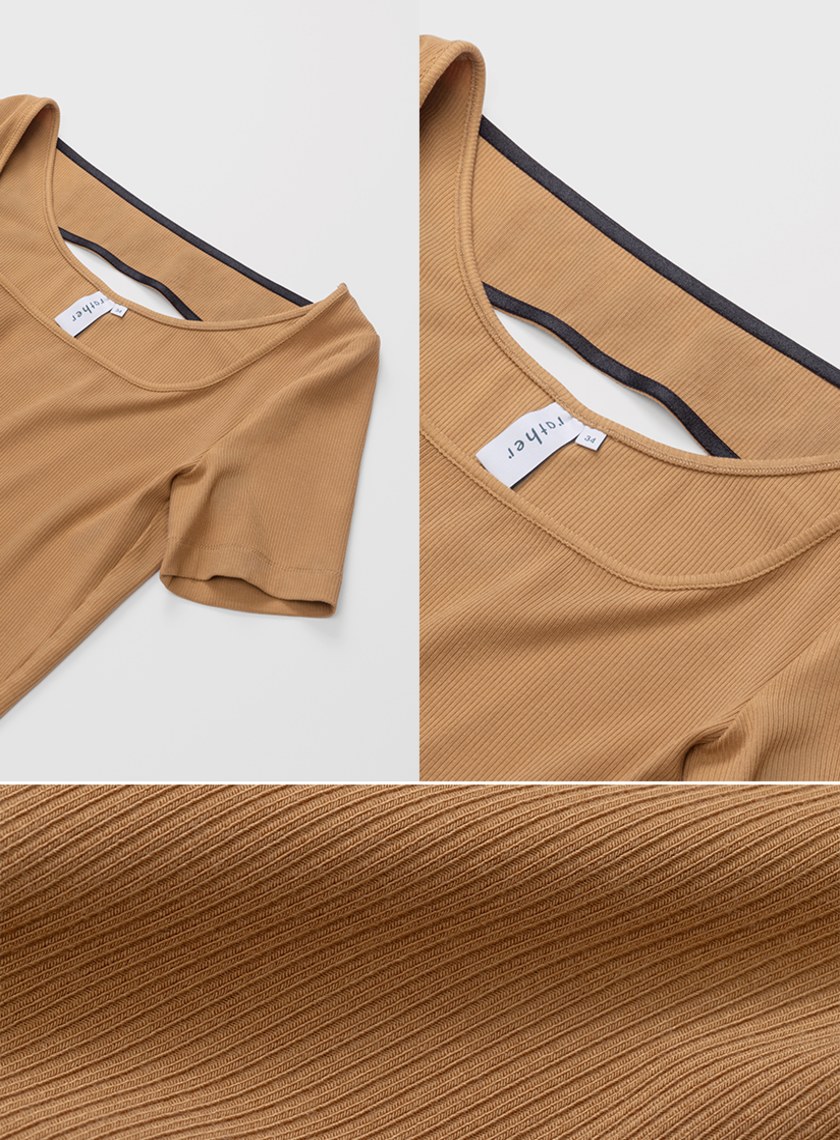 短版彈性後背設計上衣