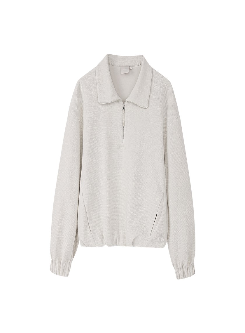 特殊紋理半拉鍊休閒衛衣