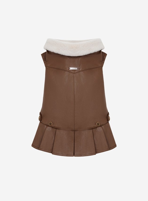 DOSIDO_毛領皮洋裝