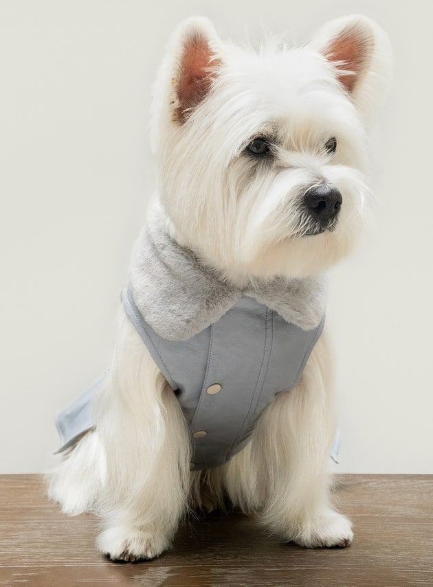 DOSIDO_毛領皮洋裝