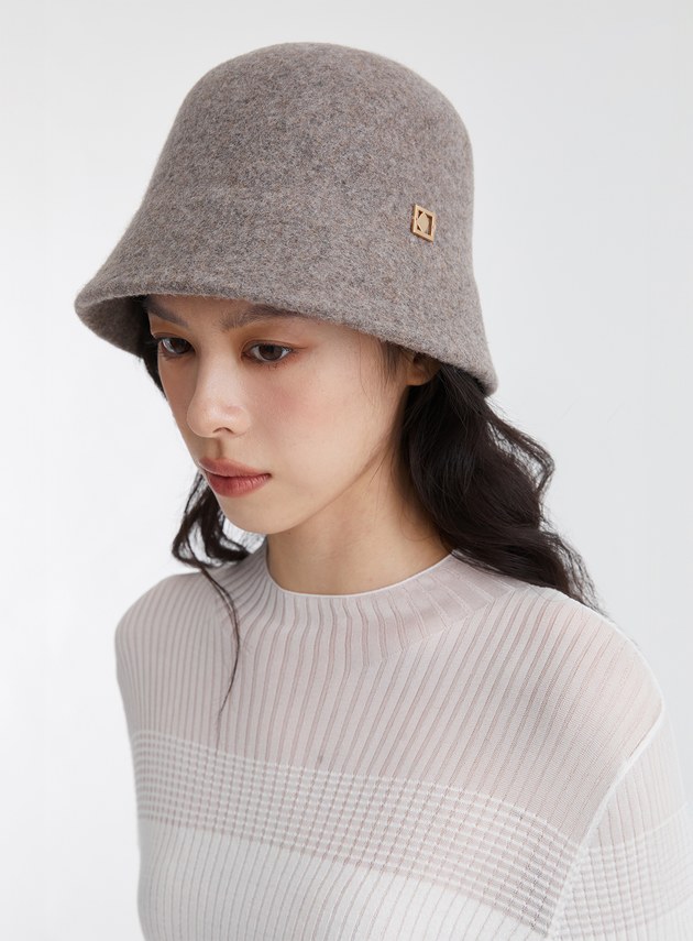 優雅純羊毛鐘型帽