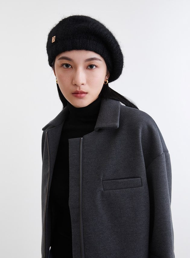 蓬鬆柔軟針織貝蕾帽