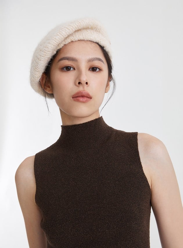 蓬鬆柔軟針織貝蕾帽