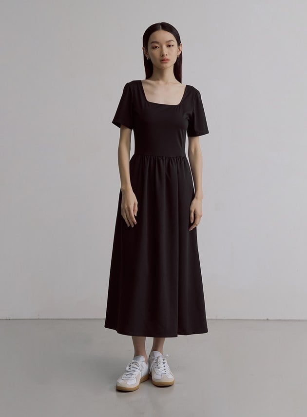 氣質交叉美背方領BRA洋裝