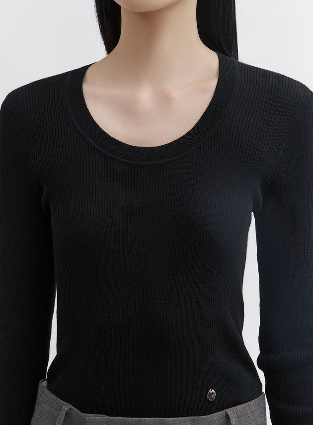 可機洗羊毛圓領針織衫